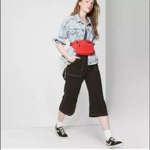 Wild Fable Belted Contrast Stitch Wide Leg Pants